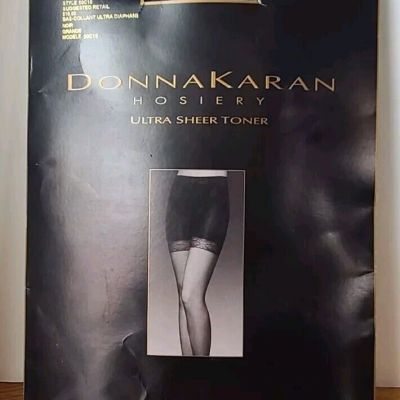 Vtg 2002 Donna Karan Hosiery Ultra Sheer Toner Pantyhose - Black Damaged Package
